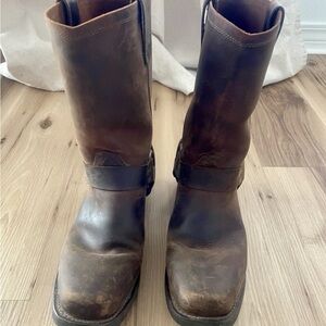 Dingo Men's Distressed Brown Leather Boots